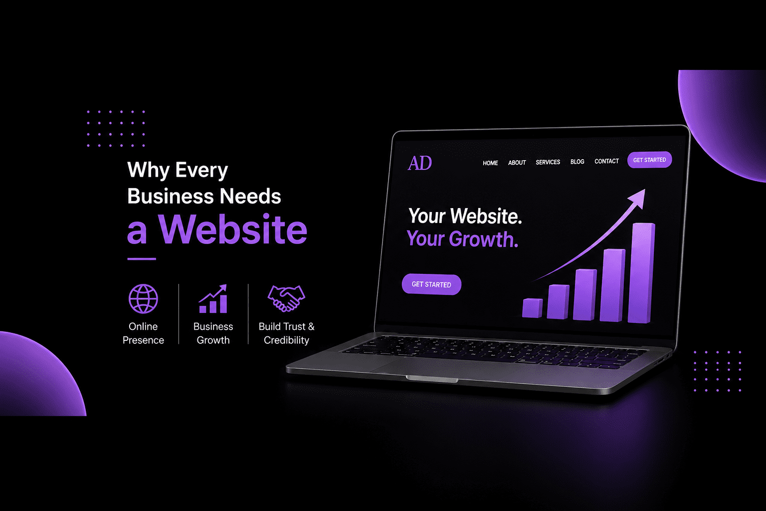 Business website design for better visibility and lead generation by a freelance digital marketer in Kottayam.